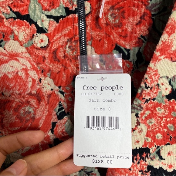 Free People- NWT Kapowski Mini Floral Dress-Size 8 - Picture 5 of 9